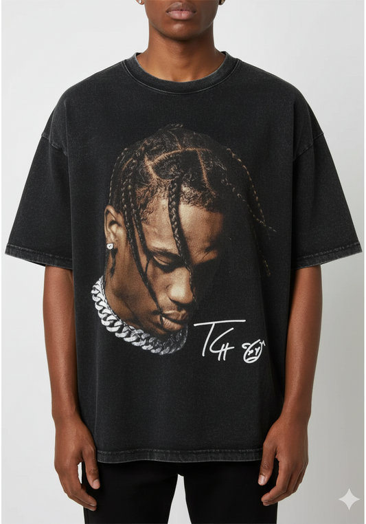 Travis Scott Oversized T-shirt - Round Neck