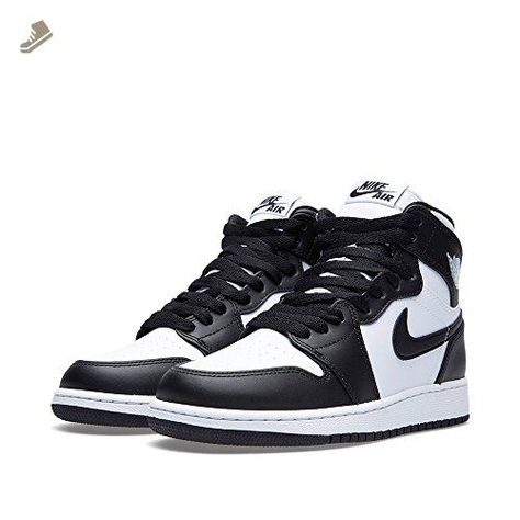 Close-up of the Jordan 1 Retro High '85 OG Black and White, showcasing its premium leather upper, perforated toe box, and high-top structure.