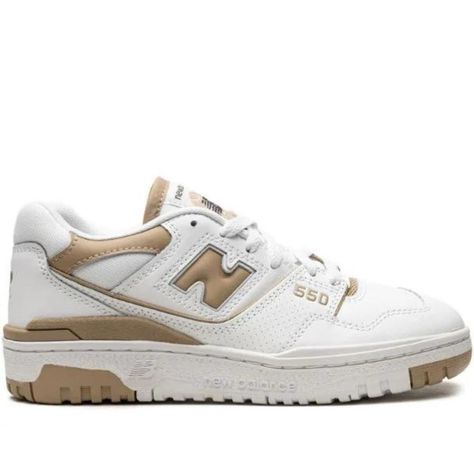 Close-up of the New Balance 550 Brown and White, showcasing its premium leather upper, perforated detailing, and retro styling.
